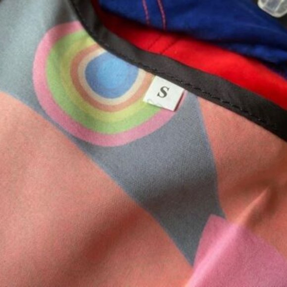 New *GORGEOUS Neon BRIGHT & BLACK Silky Asymmetric Hem CRUISE Resort SUNDRESS -S - Picture 10 of 10